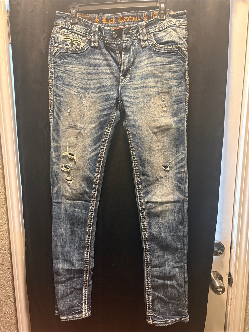 Rock Revival Women's Distressed Skinny Jeans - Light Blue Wash….bought at Buckle